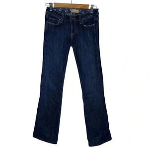 Paige Hollywood Hills Premium Denim Low Rise Flare Jeans Blue Dark Wash Size 26